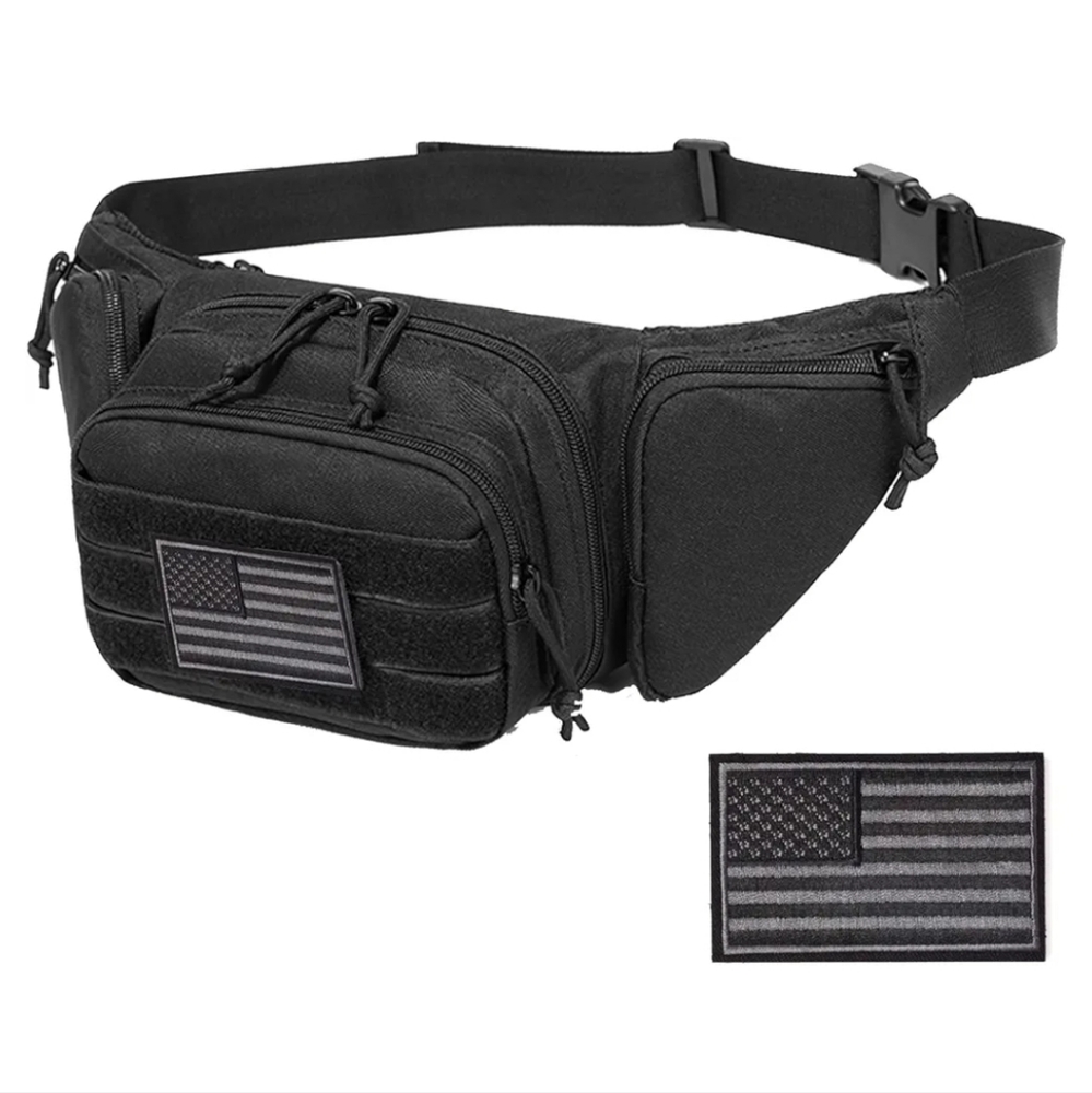NEW Military Grade Concealed Carry Fanny Pack One Size. Patch Sewn Flag
